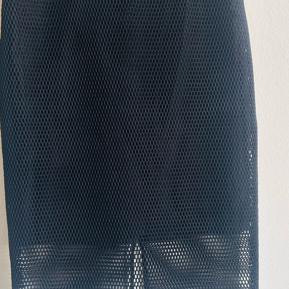 Ann Taylor Black Mesh Pencil Skirt